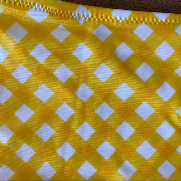 High Waist Gingham Yellow Swim Bottom - Picture 2 of 7